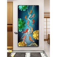 Lukisan ikan koi aesthetic fengshui dinding ruang tamu - Future Art Painting