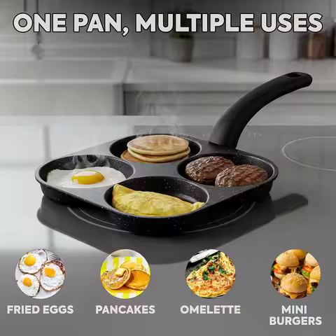 Egg Frying Pan Nonstick Pancake Pans 4-Cups Cookware Pancake Pan Egg Pan Suitable for Gas Stove Indu
