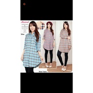 Yuri women's long hem (Flannel material, Size L, Chest size 92cm, Length 82cm, live buttons). RBR 23