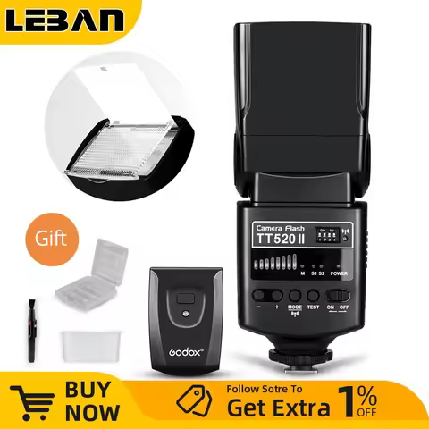 Godox TT520 II Flash TT520II with Build-in 433MHz Wireless Signal + Transmitter Kit for Canon Nikon 
