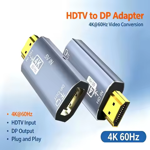 HDTV to DisplayPort Adapter 4K 60Hz HD to DP Converter | Unidirectional HDMI-Compatible Source to DP