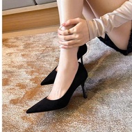 Annmodels 7-inch suede high heels, luxurious fashion style