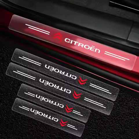 4pcs Car threshold waterproof stickers transparent accessories For Citroen C1 C2 C3 C4 C5 C6 C5X E-C