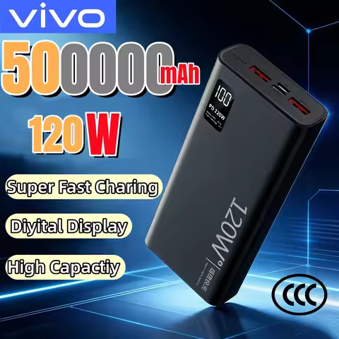 VIVO 500000mAh 120W Power Bank High Capacity Super Fast Charging Battery Charging Powerbank For IPho