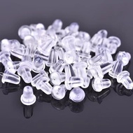 100Pcs Rubber Earring Back Silicone Round Ear Plug Earrings Back Stoppers Back Silicone Round Ear Pl