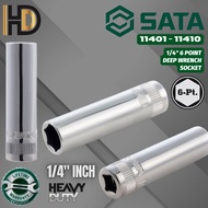 SATA 1/4" DR Wrench Socket / Deep Long Type / 4MM - 13MM Wrench Socket / 11401 - 11410 / LIFETIME WA