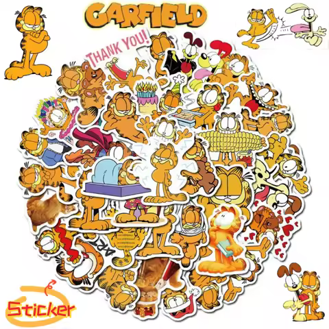 Garfield Odie Pooky Jon Abackel Anime Merchandise Cartoon Cute Sticker for Journals Suitcases Creati