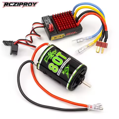 RC 540 10T 15T 20T 27T 35T 45T 80T Brushed Motor 60A ESC Waterproof Combo for 1/10 Axial SCX10 D90 R