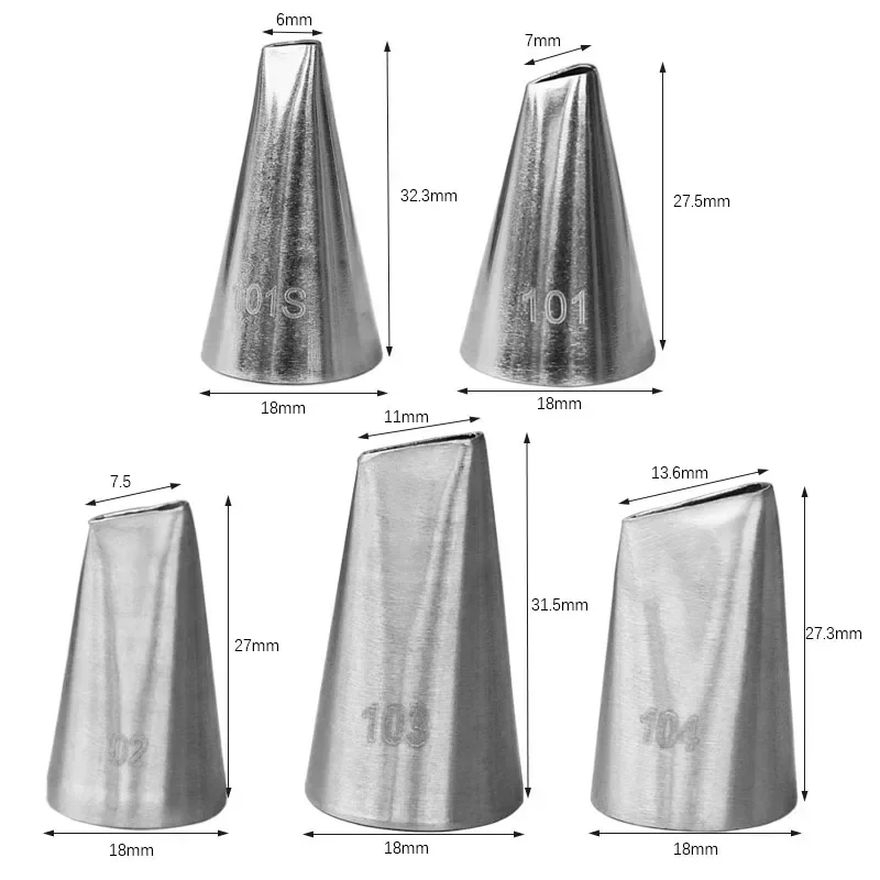 #101S #101 #102 #103 #104 Rose Flower Pastry Nozzles For Confectionery Nozzle Cake Decorating Icing 