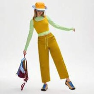 Women's Casual Sports Outdoor Solid Color Pants Yellow Outfit Women Lemon Outfits 2 Pieces Casual Se