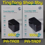 Aukey universal travel adapter 65W 100W 4 Plug US AU UK EU PA-TA08/TA09