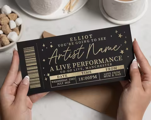 Custom Golden Concert Gift Ticket and Scratch Card Black Card Scratch To Reveal Ticket Foil Ticket S