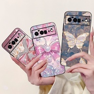 For Google Pixel 6 Pro Case G8VOU GF5KQ Cover Fashion Butterfly Bow Soft Black Silicone Cases For Go