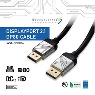 DP 2.1 DP80 Cable 2 Meters 16K 60Hz DSC, 80Gbps, Gold-Plated, WST-CDP006