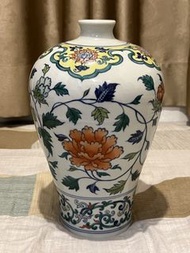 大明宣德年製青花琺瑯釉五彩梅瓶