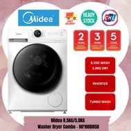 Midea Front Load 8.5Kgs Washer cum 5.0KG/6.0KG Dryer Combo - MF100D85B/MF200D85B [READY STOCK]