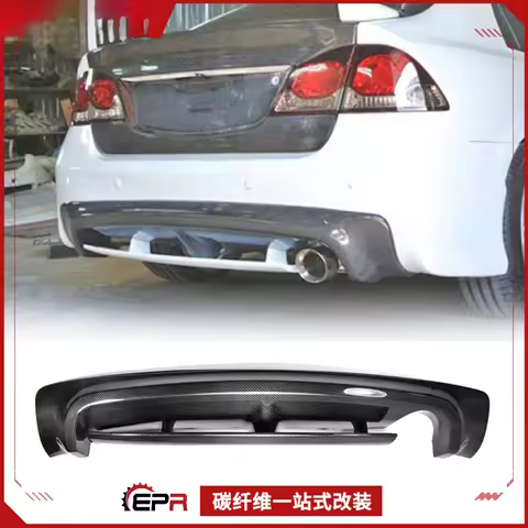 For Honda Civic FD2 - Carbon Fiber Mugen Unlimited Style Rear Lip Spoiler (Add-on)