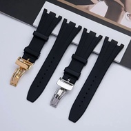 With Standard Adapt to Aq Rubber Strap Silicone Watch Strap Royal Series Oak Offshore Black Strap 28