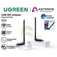 EI* UGREEN 90339 USB Wifi Adapter Wireless 650Mbps 6dBi High Gain Antenna Dual Band