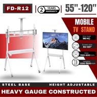 Montix R12 55”-120” Heavy Duty 180kg  Smartboard Mobile Tv Stand Universal Adjustable Trolley Cart T