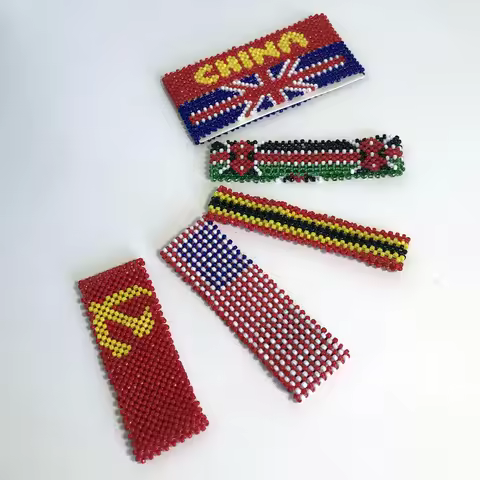 ABL049,Customize Marathon Game Osako Kenya Flag Miyuki Seed Beads Handmade Elastic Hemp Woven Hippy 