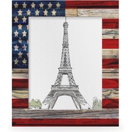 American Flag Wooden Patriotic Picture Frame 8 X 10 July 4Th for Wall Decor Hanging Wood Photo Frame