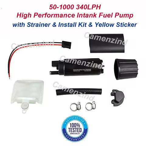 50-1000 340LPH EMethanol Ethanol High Performance Intank EFI Fuel Pump +Install Kit Ethanol+ Yellow 