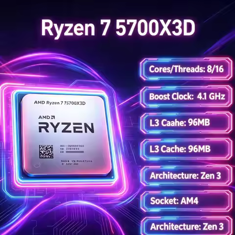 AMD Ryzen 7 5700X3D Desktop Bulk AM4 CPU 8 Cores 16 Threads 105W Support DDR4 3.0-4.1GHz Processor F
