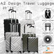 new design A2 Plain luggage 20"0NLY/24"ONLY abs travel luggage bag READY STOCK beg bagasi