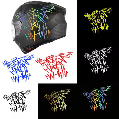 HAHAHAHA Motorcycle Helmet Sticker Personalize Reflective Sticker Vinyl Waterproof Decal Car Moto st