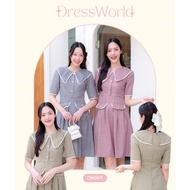 DW9471 3-Quarter Sleeve Plaid Collar Dress