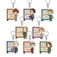 Anime keychain Hetalia World Twinkle Mica Acrylic Spain Austria Canada Poland Prussia Hungarian Finl