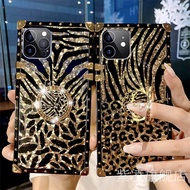 Fashion Gold Leopard Phone Case Luxury Square Shockproof Casing for OPPO A5X A3X pro A5i 2025 A80 A3