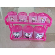 Character patterned spice rack, contents 7