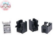 Flym 10PCS RJ11 Telephone Soet Curved Pin 95001 4P4C 6P6C 6P4C Female Ja Pcb Connector Telephone Soe