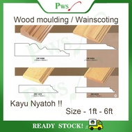 Wainscoting Frame / Wood Moulding / Wainscoting Decoration Bingkai Wood Rail Kayu Nyatoh Solid wood - CW0598 - CW0570