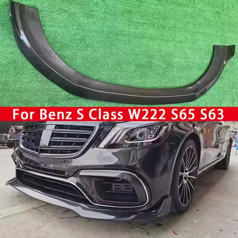 For Mercedes Benz S Class W222 S63 S65 Carbon Fiber Car Front Bumper Lip Front lip Diffuser Front Ch