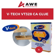 V-Tech Contact Adhesive CA Glue VT328 3L Solvent Rubber Bonding Wood Metal Concrete Carpet Laminate 