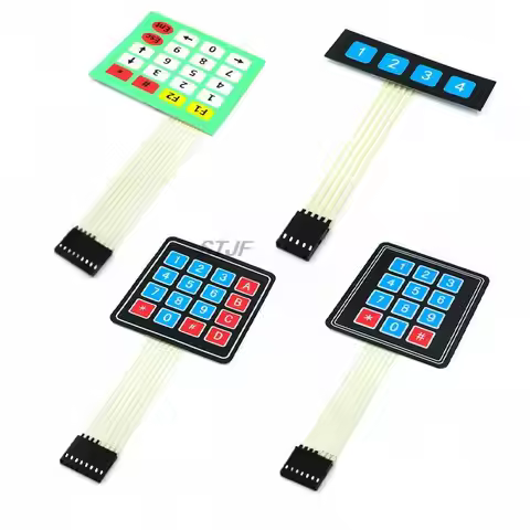 1*2 3 4 5 Key Button Membrane Switch 3*4 4X5 Matrix Array Keyboard 1X6 Keypad with LED Control Panel