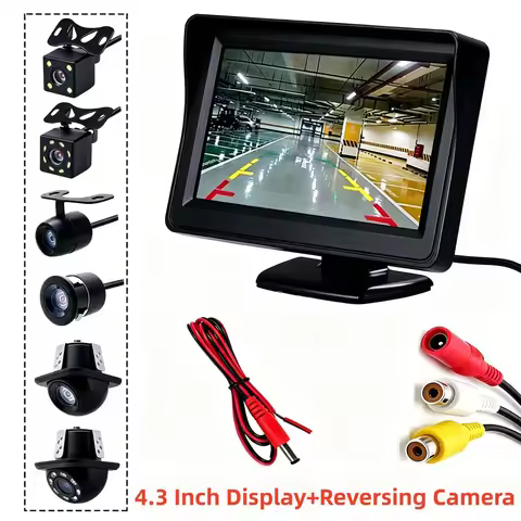 Car Reversing Display 4.3 Inches Rotatable 160 ° Optional Rear View Camera Easy to Install Suitable 