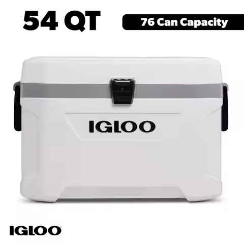 54 QT Marine Ultra Ice Chest Cooler for Boating and Outdoor Use, White, Heavy-Duty Insulation, Leak-