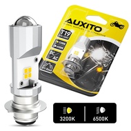 AUXITO 1PCS Dual Color T19 P15D LED Motorcycle Headlight 3200K 6500K 9-30 V