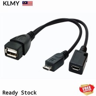 Power Charging Host OTG Cable Adapter 3in1 OTG Male to Female Micro USB to USB 2.0