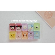 Lil Touch 25mm Mini RESIN MAHJONG RUMMY Tsum Tsum Cartoon Mahjong 4 Players Mahjong Set 滴胶三人四人麻将 *WI
