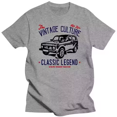 2025 New Cotton Teeshirt T Shirts VINTAGE RUSSIAN CAR LADA NIVA COTTON T-SHIRT Brand Oversize Cotton