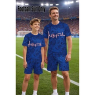 Men Kids Lightweight Mesh 2Pcs Tracksuit Blue Vintage Floral Soccer Heart Line Number 7 Print Tee Br
