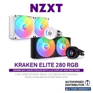 NZXT Kraken 280 Elite With 2.4" NZXT CORE RGB Fans, Black &amp; White