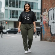 Apple2 Super Jumbo Women's Crop Top T-Shirt 7XL 6XL 5XL 4XL 3XL 2XL XL