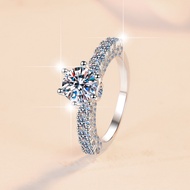 【 GRA Certificate Attached 】 1ct-3ct genuine moissanite ring, fashionable white moonlight S925 pure 