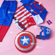 CAPTAIN AMERICA KIDS COSTUME FREE SHIELD SUPERHERO COSTUME